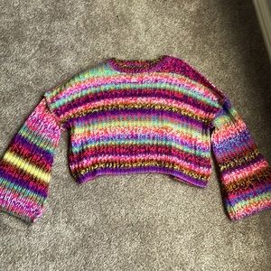 Altar’d State Retro Cropped Colorful Sweater!!